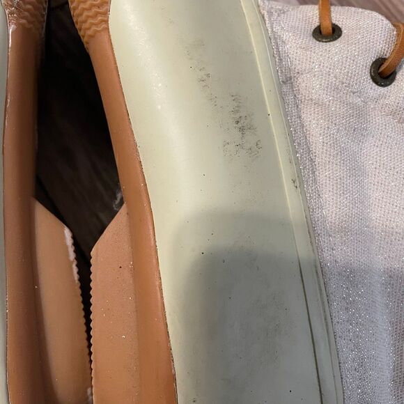 SPERRY Waterproof Boot 9.5 M Metallic Cream Boat Boots Women STS83234 - Picture 11 of 11